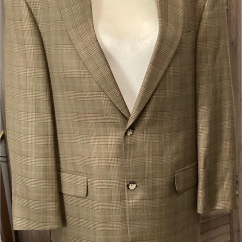 Hart Schaffner Marx Blazer Jacket Men’s Size 40R Color Tan & Brown Two Button